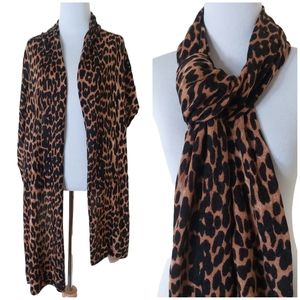 Banana Republic All Over Leopard Animal Print Basic Soft Long Fashion Scarf